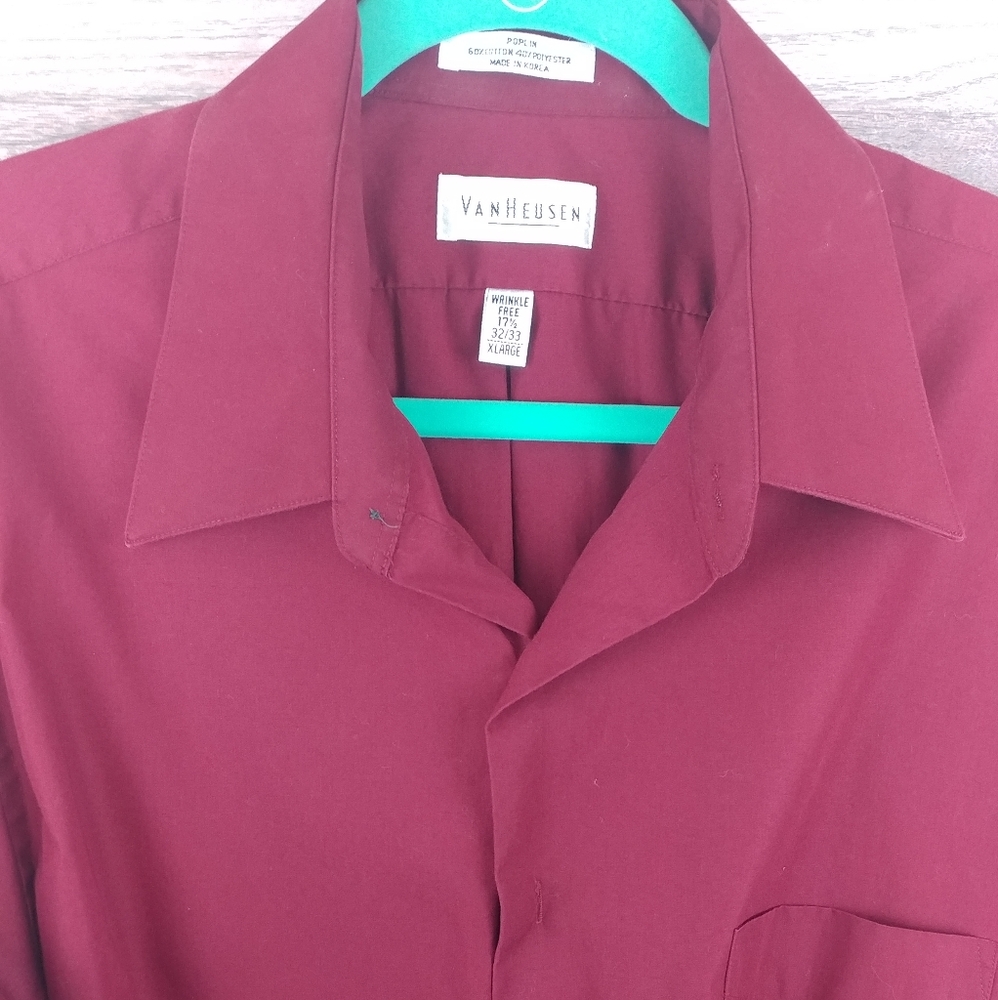 Van Heusen Poplin XL 17.5 x 32-33 Men's Dress Shir